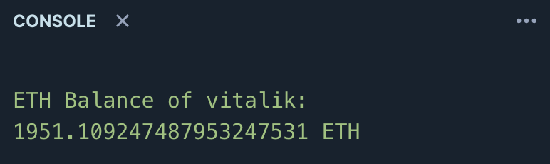 在控制台打印Vitalik余额